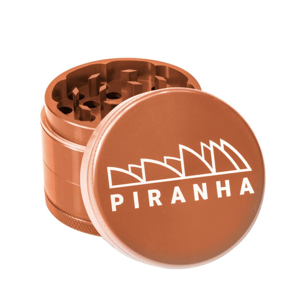 Piranha Aluminum 3-piece Grinder With Razor-sharp Teeth In Copper Color