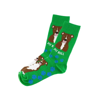Green Pit Bull Socks for Men and Women with a fun and stylish design