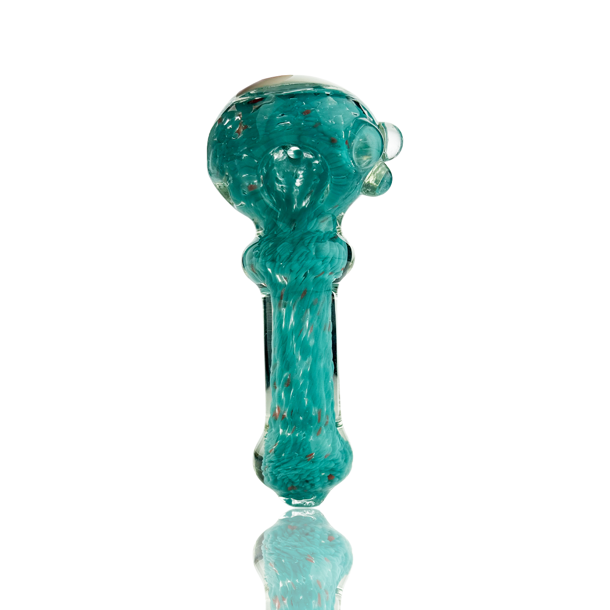 Artisan Frit Glass Spoon Pipe with Accent Tube