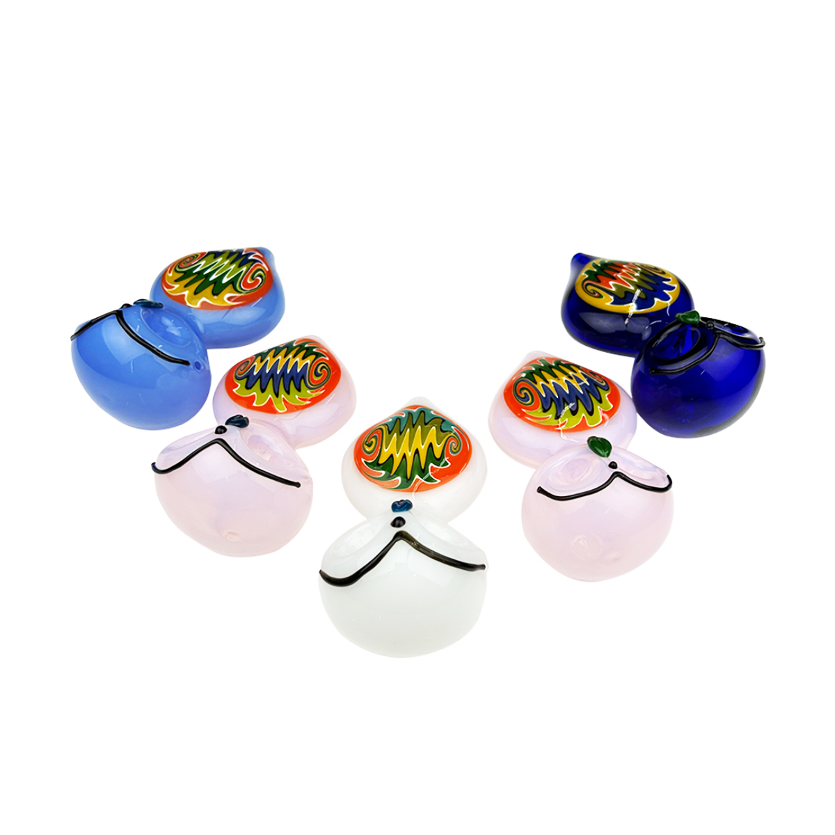 Owl Art Glass Hand Pipe with Slime Tube Design