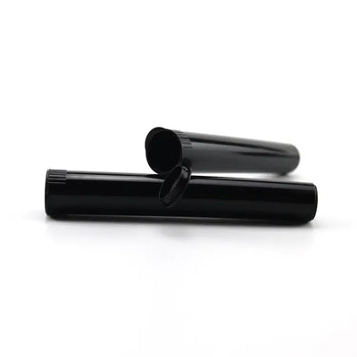 5 pack black plastic pre roll holder tubes with ribbed caps