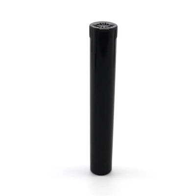 Black plastic pre roll holder tube with embossed lid, 5 pack