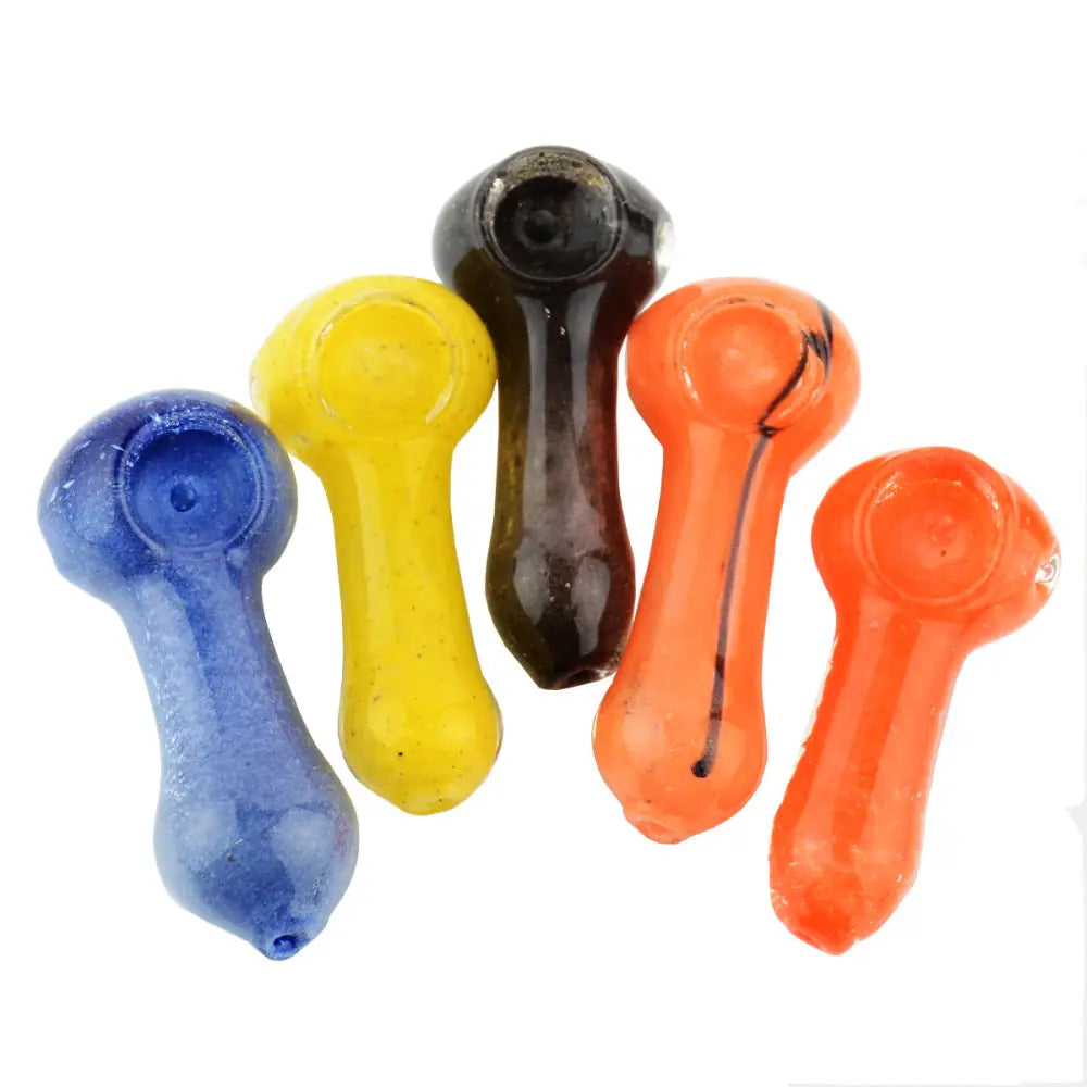 Colorful glass smoking pipes showcasing pocket frit glass for a stylish hand pipe experience