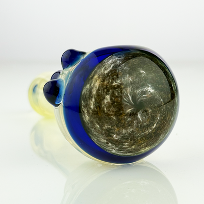 Silver Fume Art Glass Hand Pipe with Black Frit