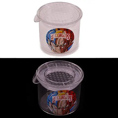 Premium air tight glass jar with Goku and Barkwods sticker