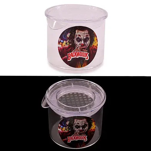 Premium air tight glass jar with Backwoods Joker lid for cannabis