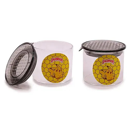 Premium air tight glass jar with Pikachu Backwoods labels