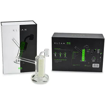 Premium Klean Glass Rig – Heavy Duty 7-9mm Thickness with packaging labeled ’KLEAN RIG’