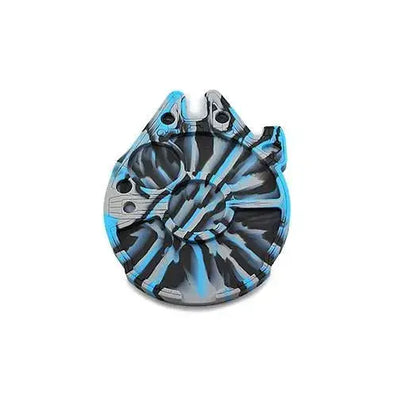Blue black fan-like silicone dab tray in Premium Silicone Dab Tray Station 8 x 10