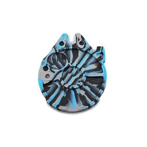 Blue black fan-like silicone dab tray in Premium Silicone Dab Tray Station 8 x 10