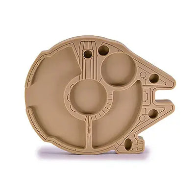 Tan Millennium Falcon silicone dab tray in Premium 8x10 station