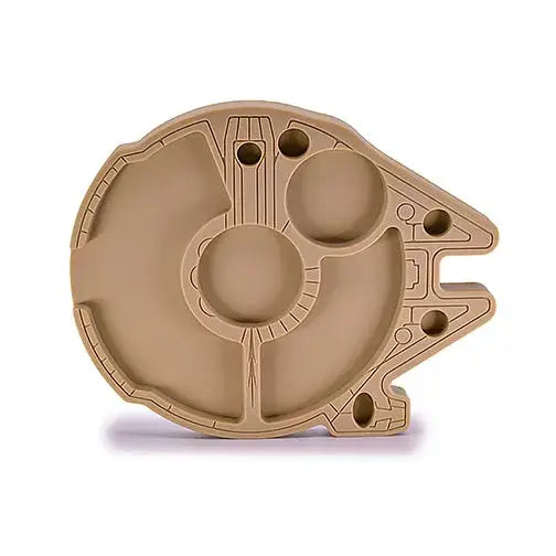 Tan Millennium Falcon silicone dab tray in Premium 8x10 station