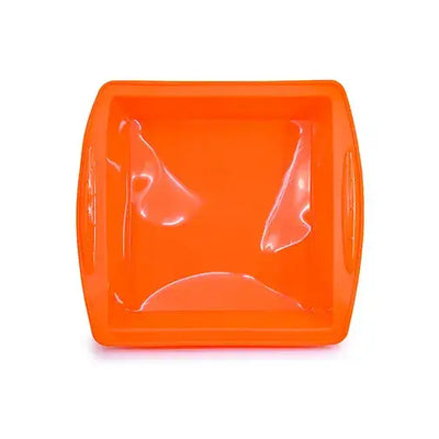 Bright orange premium silicone dish smoking accessory with handles