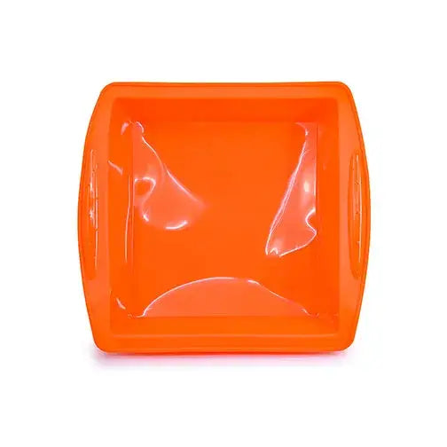 Bright orange premium silicone dish smoking accessory with handles