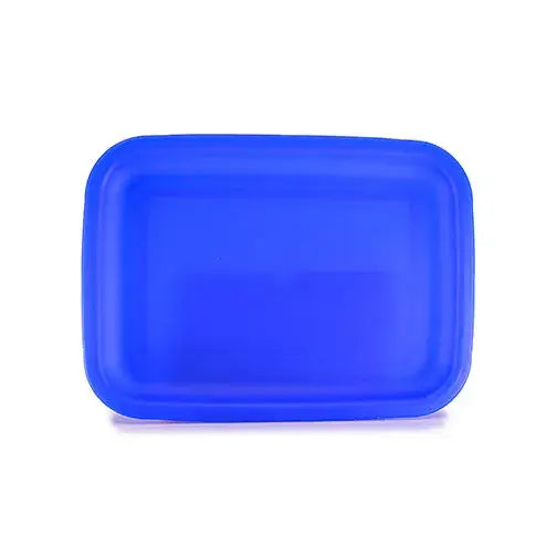 Premium silicone tray smoking accessory, blue flexible container