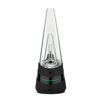 Black and clear glass vaporizer Puffco Peak with 3D chamber and joystick cap