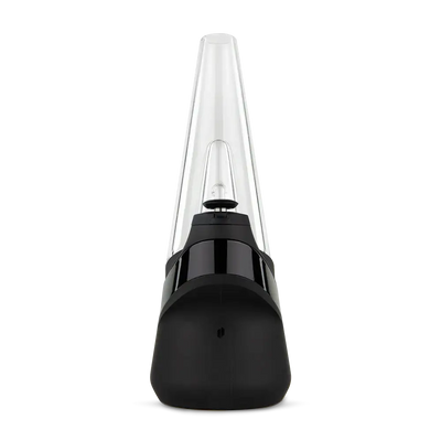 Black Puffco Peak Intelligent Vaporizer with glass attachment for smooth hits