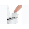 Finger Pressing Button On Peak Pro Smart Rig, Advanced Water Filtration & Flavor