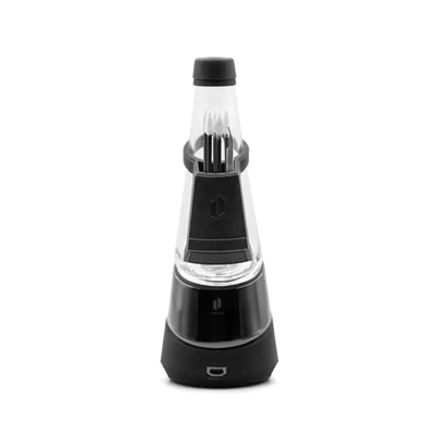 Sleek black Puffco Peak Travel Pack vaporizer with USB port