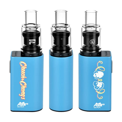 Three Blue Pulsar Apx Wax Vapes With Triple Quartz Atomizer And Glass Mouthpieces