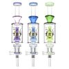 Pulsar Beaker Perc water pipes in purple, blue, and green durable borosilicate glass