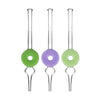 Durable Boro Glass Donut Dab Straw With Colorful Chambers And Long Stems