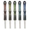 Set Of Five Colorful Pulsar Galaxy Glass Dab Pipes With Dichro Galaxy Design