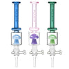 Pulsar Magic Shroom glass water pipes with colorful percolators and shroom quartz tip