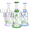 Pulsar Mushroom Cluster Dab Rig With Colorful Designs And Percolators - Quartz Banger Included