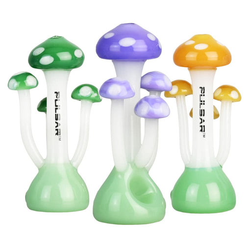 Pulsar Mushroom Family Hand Pipe - 3.5’/Colors Vary On sale