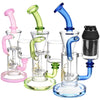 Pulsar Recycler Disc Percolator Water Pipe with colorful glass and curved necks