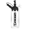 Clear glass bottle with black top and PULSAR logo for Gravity Water Pipe from Pulsar Rip Series