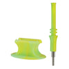 Neon Green Pulsar Rip Silicone Vapor Straw With Matching Color Stand And 10mm Titanium Nail