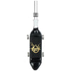 Black Glass Pulsar Rolling Skateboard Dab Straw With Gold Logo And Functional Metal Wheels