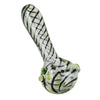 Pulsar UV Candy Stripe Spoon Pipe with swirling black and green patterns