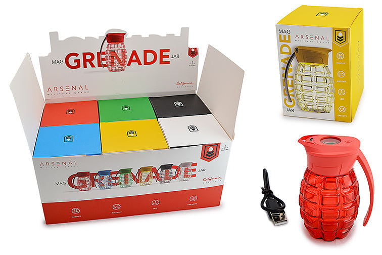 Grenade Magnifying Storage Jar with LED Light