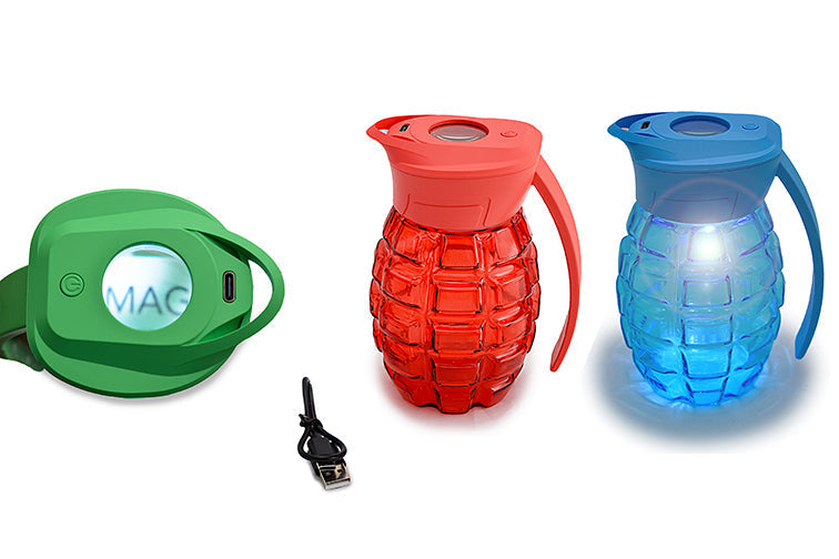 Grenade Magnifying Storage Jar with LED Light