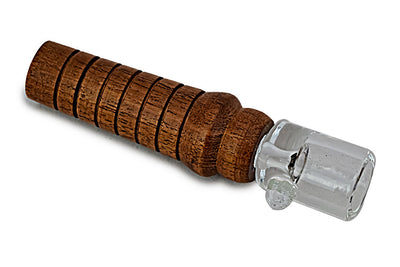 Artisan Glass Chillum Bat with Wood Accent