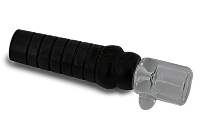 Artisan Glass Chillum Bat with Wood Accent
