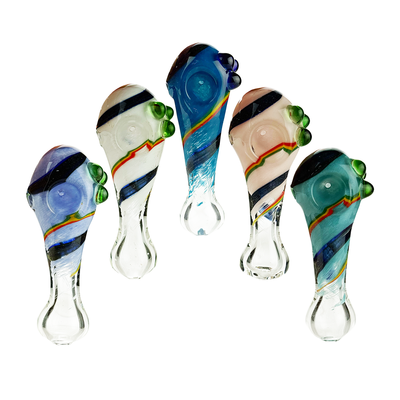 Slime Frit Dichro Glass Spoon Pipe 4.5 Inch