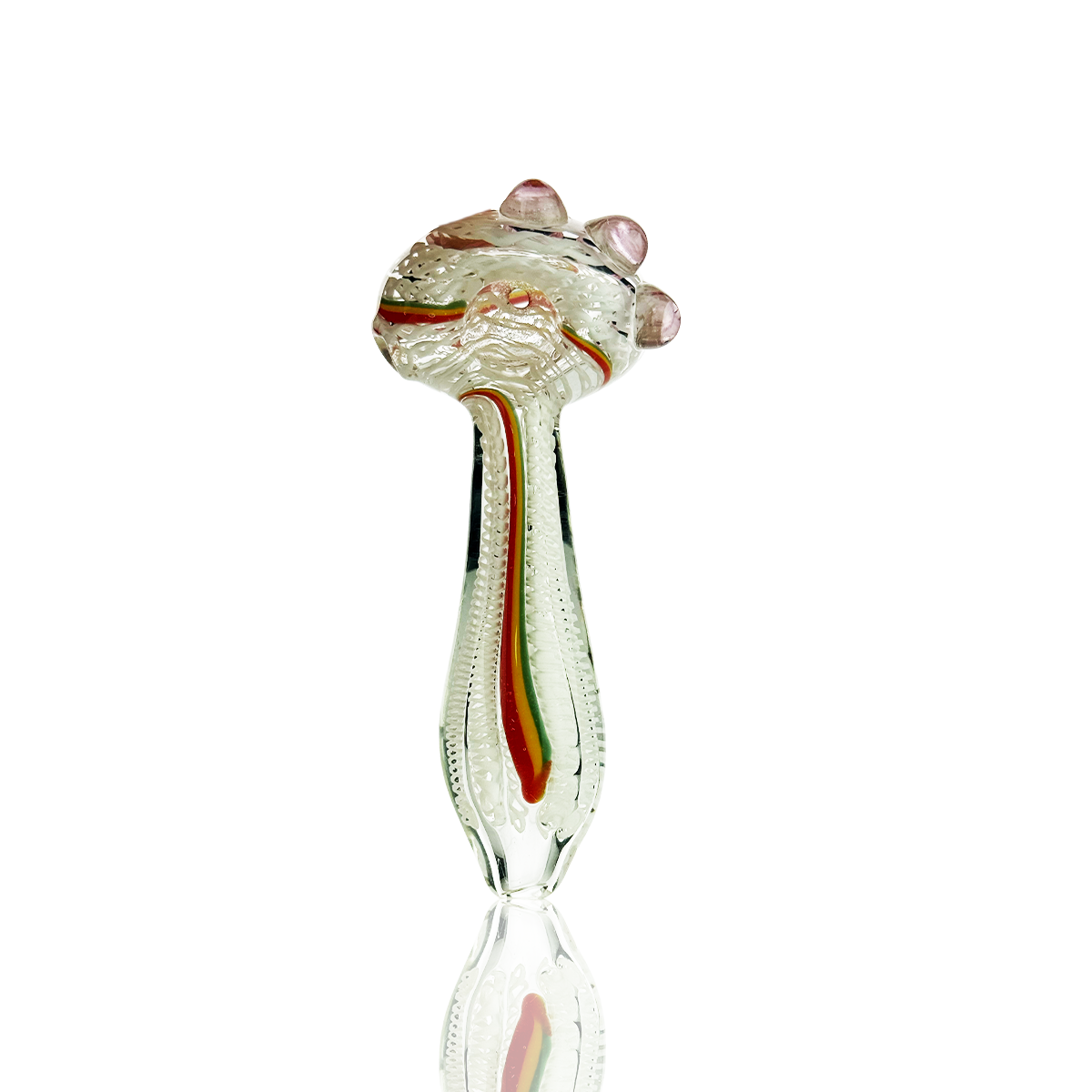 Elegant White Swirl Glass Hand Pipe