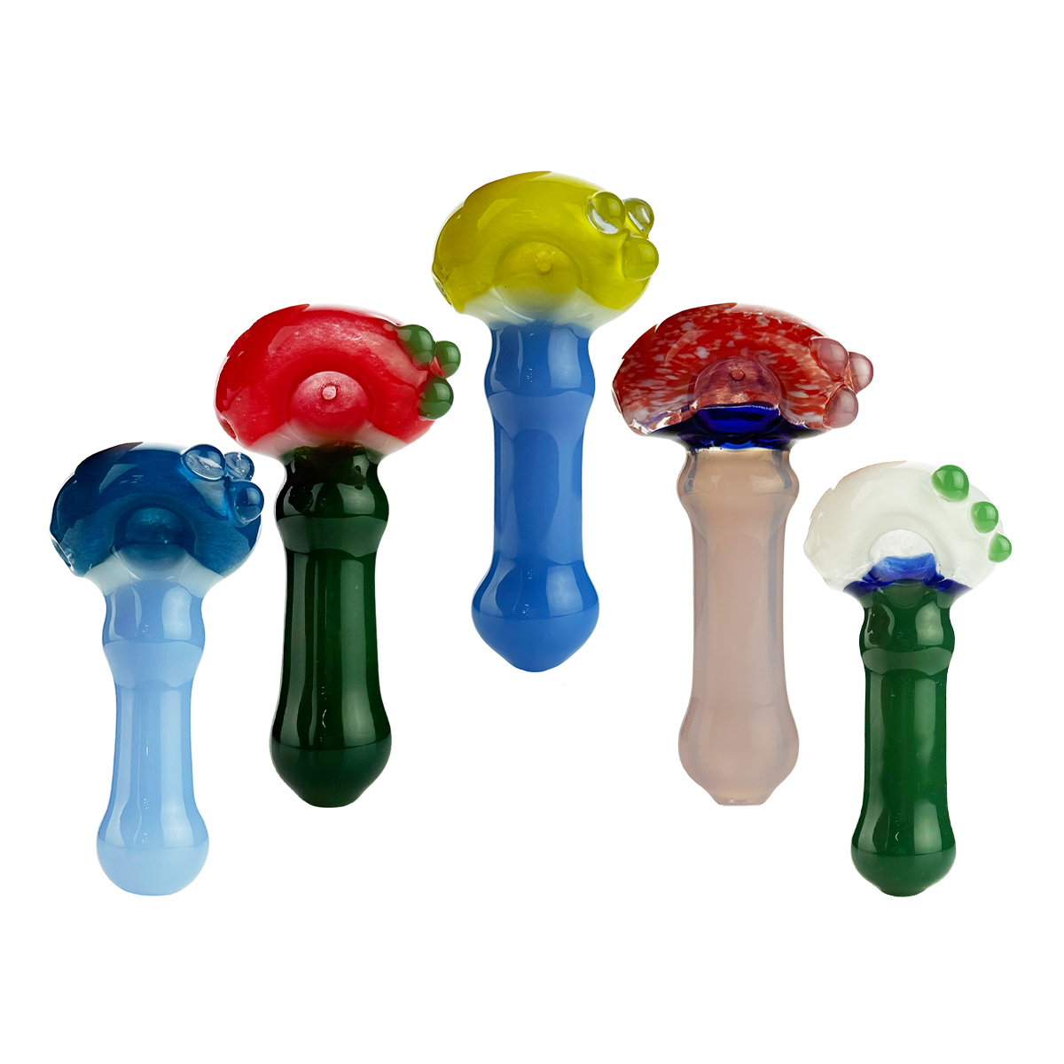 Colorful Frit Glass Spoon Pipe - 4.5 Inch