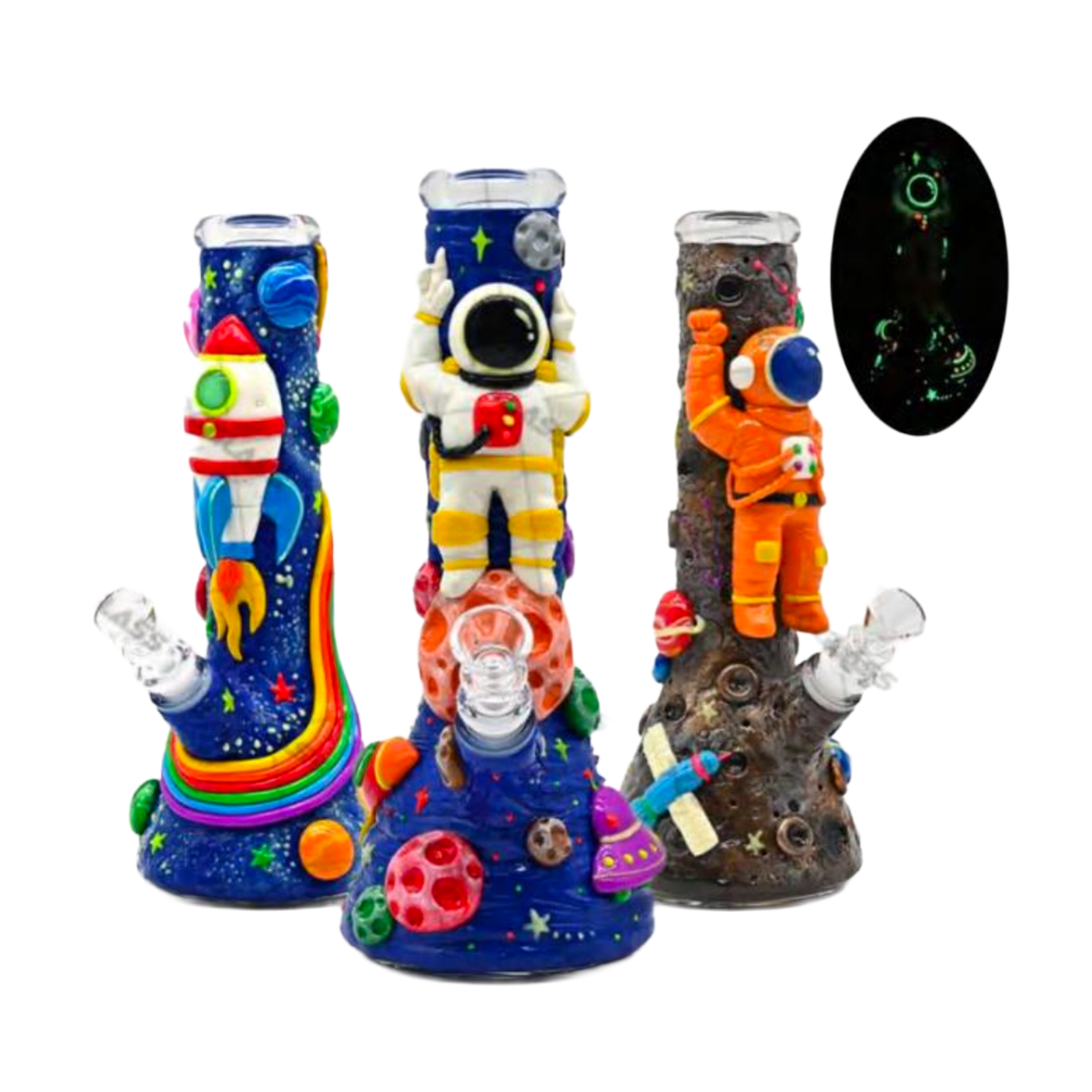 Astro Beaker 3D Glow 10-Inch Water Pipe