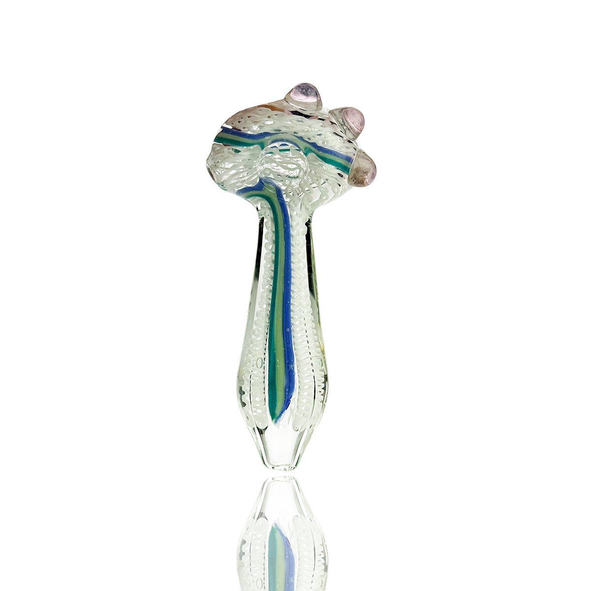 Elegant White Swirl Glass Hand Pipe