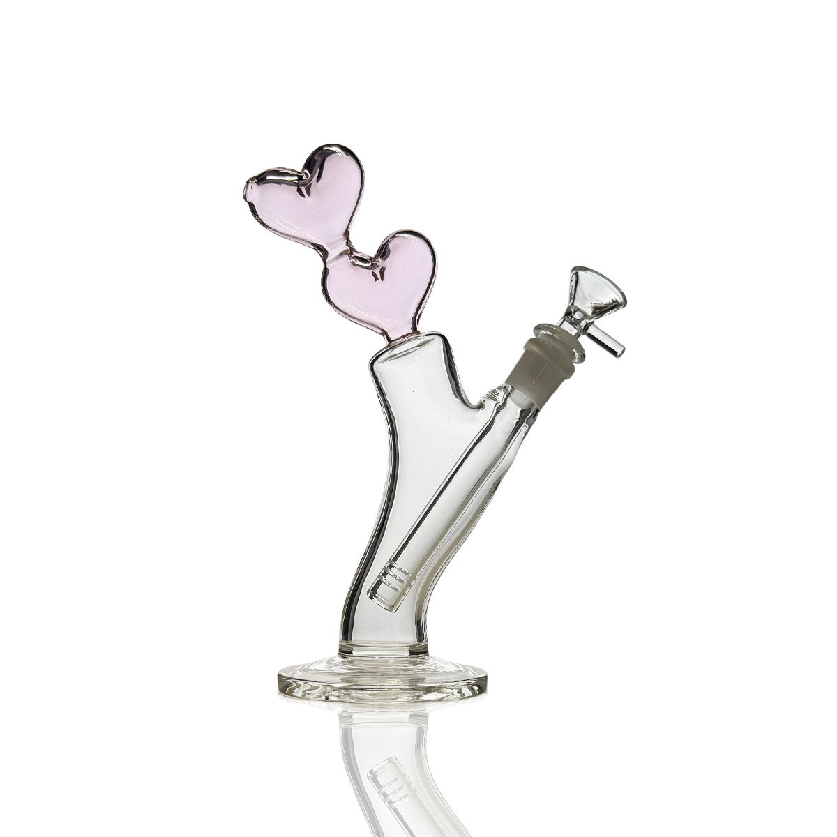 Charming Pink Double Heart 10-Inch Water Pipe
