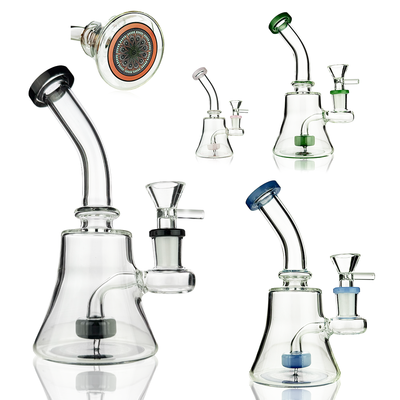 Compact 6-Inch Glass Water Pipe with 14mm Bowl