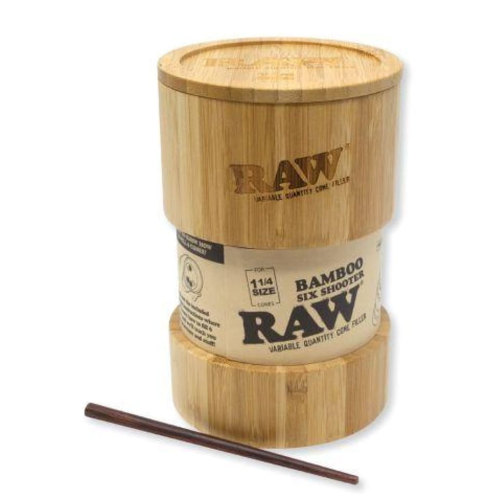 Authentic Bamboo Six Shooter for Size Raw Cones with Raw Logo