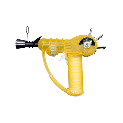 Glow In The Dark Real Life Ray Gun Torch with Yellow Drill-Like Design and Attachments