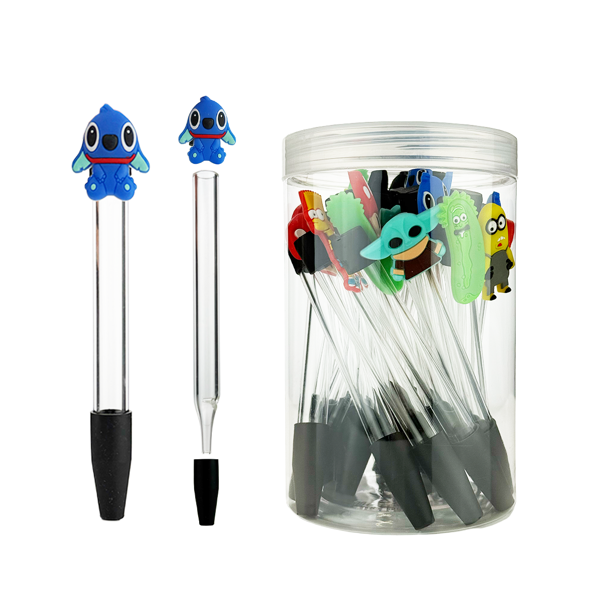 Colorful 6-inch Glass Nectar Collector with Silicone Tip
