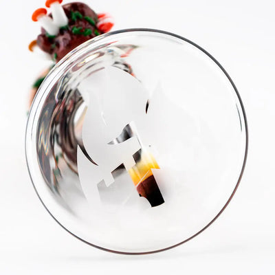 Renew the Redwood beaker water pipe with skull-etched bowl and mushroom mouthpiece